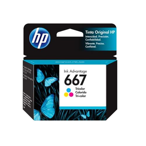 100911.jpg 3YM78A CARTRIDGE HP 667 TRICOLOR 100PAG DJ 1216 1275 2336 2375 2775 4175 6075 - Imagen 1