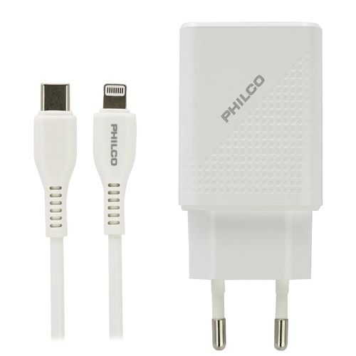 108902-1.jpeg 79220QC624 CARGADOR DE PARED QUALCOM C/PUERTO TIPO C Y CABLE LIGHTNING - Imagen 1