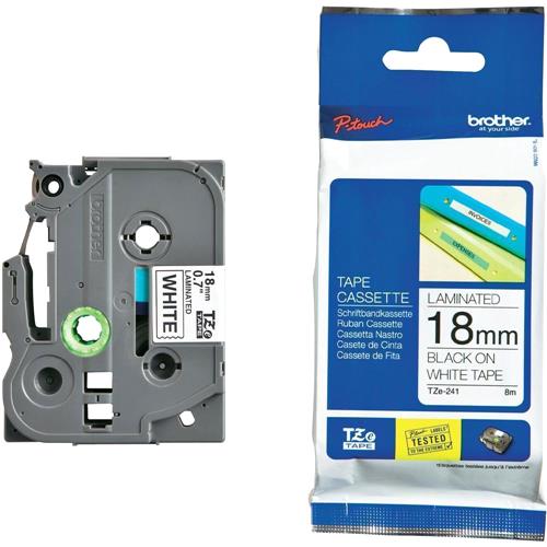 49903.jpg TZE-241 CINTA BROTHER 18MM 8MTS NEGRO S/BLANCO PT-D400/D600/E300/E550W/P900 - Imagen 1