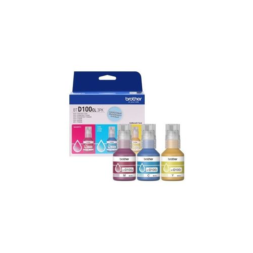 111742.jpg BTD100CL3PK PACK DE 3 BOTELLAS BROTHER BTD100 CYAN/MAGENTA/YELLOW - Imagen 1