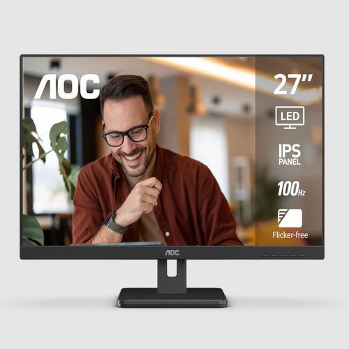 112140.jpg 27E3H2 Monitor AOC 27" IPS FHD 100Hz HDMI, Adaptive Sync, Flicker Free - Imagen 1