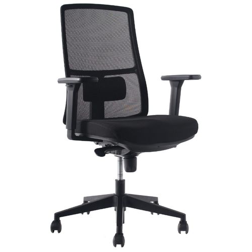 112268-1.jpeg Silla Escritorio Operativa Ajustable Home Office Oficina Negro Asiento Tapizado - Imagen 1