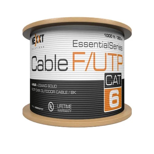 112633.jpg AB356NXT37 Nexxt Essential Cat6 F/UTP Cable 4P 23AWG CMX Outdoor 305mBK - Imagen 1