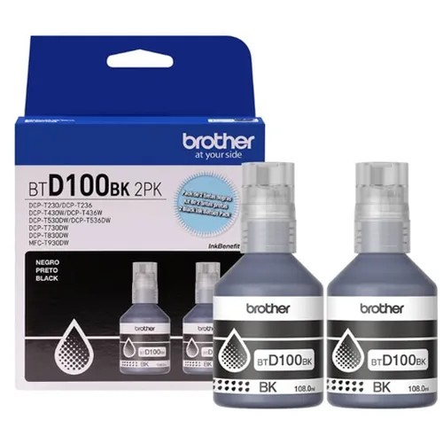 113243.jpg BTD100BK2PK PACK 2 TINTAS BROTHER BTD100BK NEGRO - Imagen 1