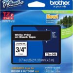 TZE-345 CINTA BROTHER 18MM 8MTS BLANCO S/NEGRO PT-D400/D600/E300/E550W/P900