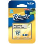 M-931 CINTA ROTULADORA BROTHER 12 MM  BLACK ON SILVER