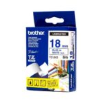 TZE-243 CINTA BROTHER 18MM 8MTS AZUL S/BLANCO PT-D400/D600/E300/E550W/P900
