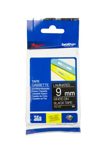 60894.jpg TZE-325 CINTA BROTHER 9MM 8MTS BLANCO S/NEGRO PT-H110/D400/D600/E300/E550W/P900 - Imagen 1