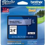 TZE-S141 BROTHER 18 MM BLACK ON CLEAR