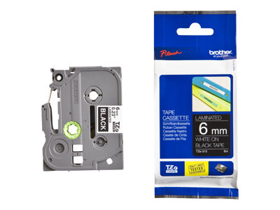 64101.jpg TZE-315 CINTA BROTHER 6MM 8MTS BLANCO S/NEGRO PT-H110/D400/D600/E300/E550W/P900 - Imagen 1