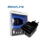BL-CH3100AC CARGADOR DUAL BESTLINK USB 3.1 Amp P/CORRIENTE COLOR NEGRO