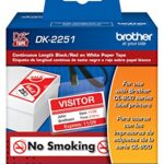 DK2251 CINTA BROTHER 62MM 15.24MTS NEGRO/ROJO SOBRE BLANCO QL800/810W/820NBW