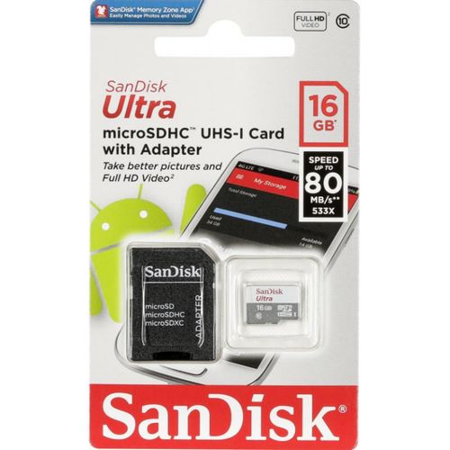 87368-1.jpeg SDSQUNS-016G-GN3MA - SanDisk MIcroSDHC 16gb ULTRA w/adapter USH-1 Android 80mb/s - Imagen 1