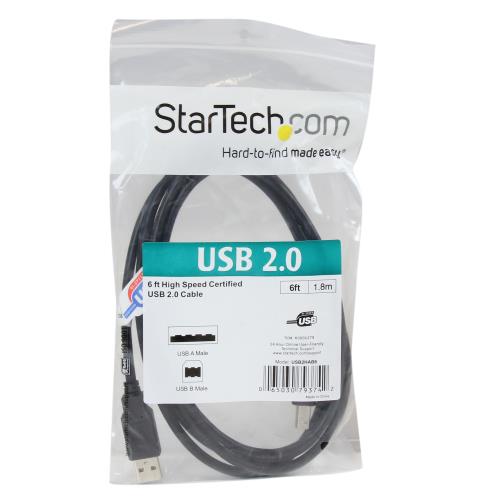 89752.jpg USB2HAB6 - STARTECH Cable USB 2.0 de 1 8 metros para Impresora - 1x USB A Macho - Imagen 1