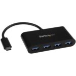 HB30C4AB - STARTECH Hub Concentrador USB 3.0 de 4 Puertos Ladrn USB-C a 4x USB