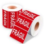 ROLLO ETIQUETA IMPRESA FRAGIL 100X1500 1000UN SEMIBRILLO