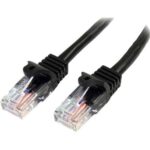 45PAT50CMBK - StarTech.com - Cable de Red de 0 5m Negro Cat5e Ethernet RJ45 sin