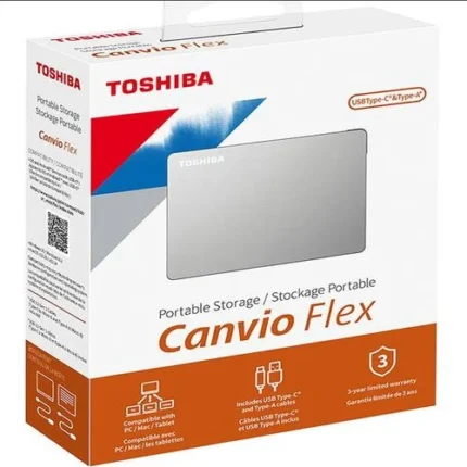 HDTX140XSCCA - Toshiba Portable Hard Drive Canvio Flex silver 4TB w/ USB-C & USB