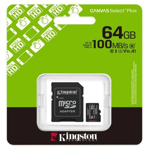114028.webp SDCS3/64GB MEMORIA 64GB MICRO SDXC CANVAS SELECT PLUS GEN3 10 KINGSTON - Imagen 1
